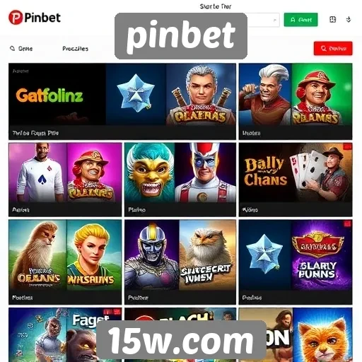 Variedade de jogos oferecidos na plataforma pinbet